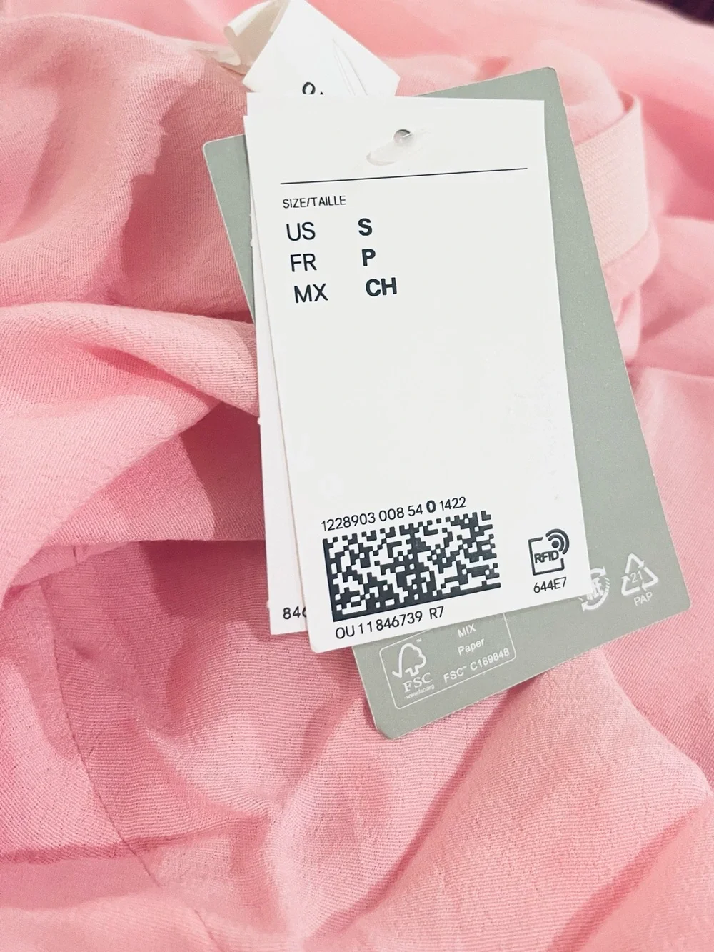 🆕- H&M- Pink Viscose Midi Skirt. Size: Small